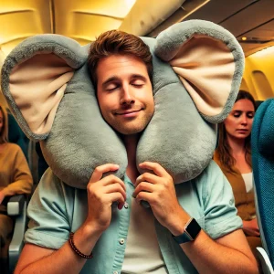 Cuscino da viaggio con le orecchie da elefante
