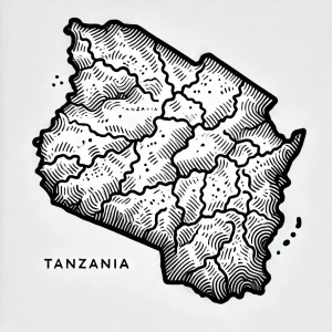 Cartina Muta della Tanzania – Edizione da Colorare