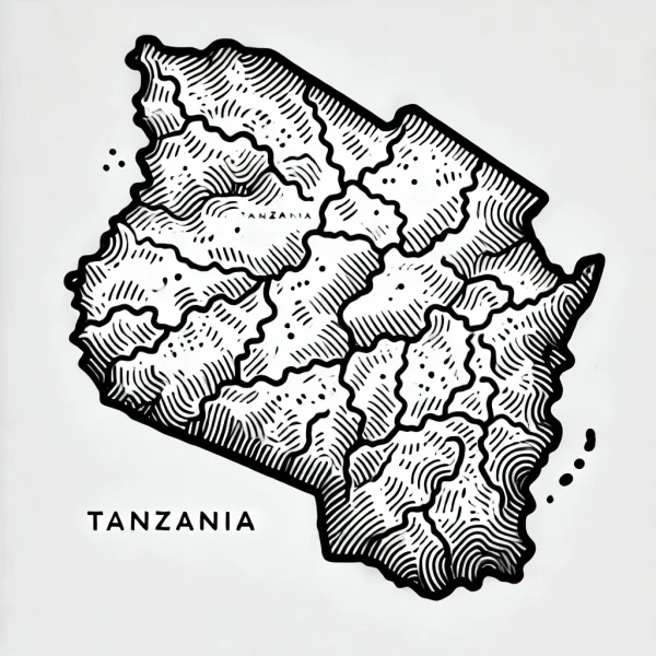 Cartina Muta della Tanzania – Edizione da Colorare